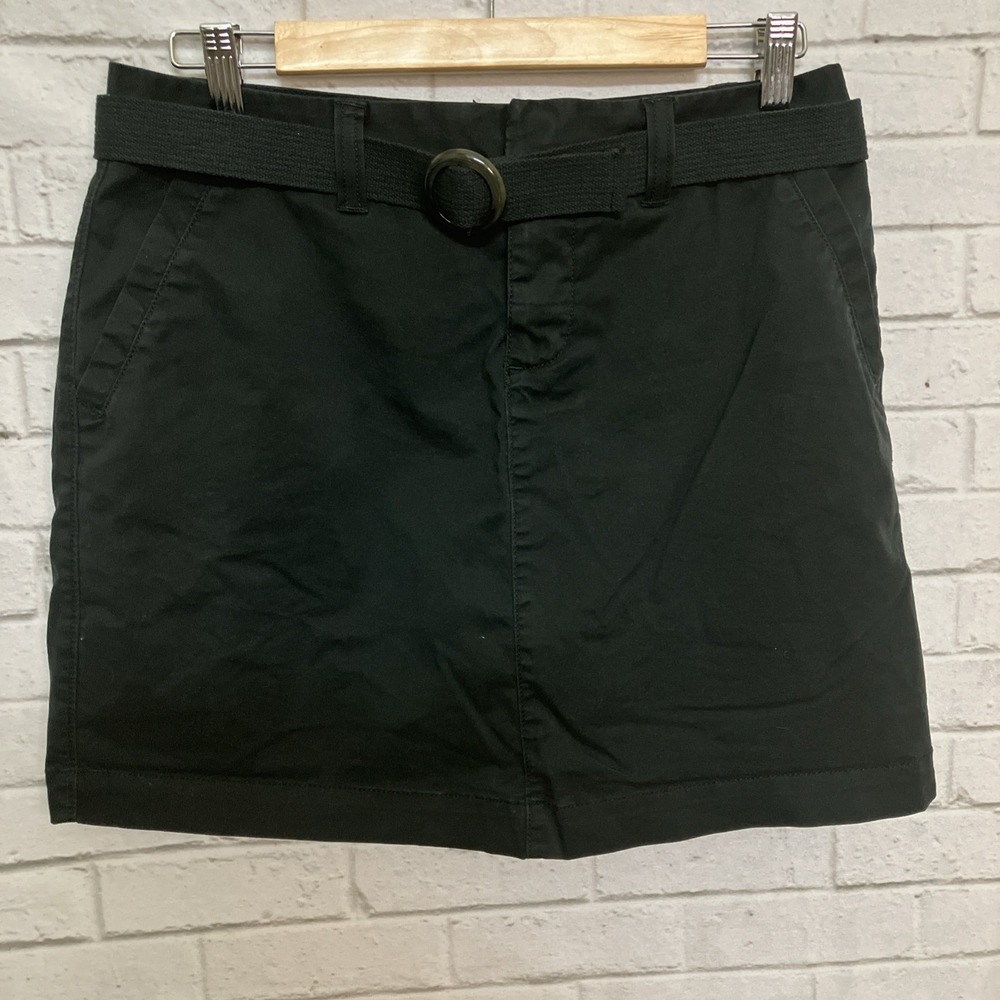 Sonoma Black Skort Size 8 Belted Cotton Blend Casual
